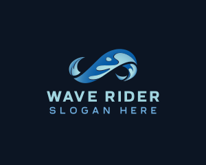 Ocean Surfing Wave logo