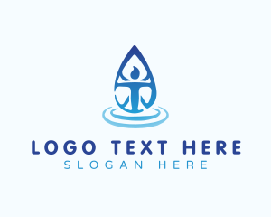 Human Body Water Droplet logo