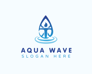 Human Body Water Droplet logo design