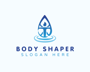 Human Body Water Droplet logo design