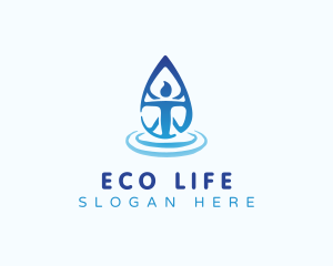 Human Body Water Droplet logo design