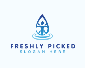 Human Body Water Droplet logo design