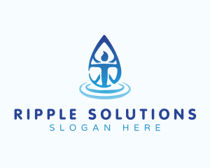 Human Body Water Droplet logo design