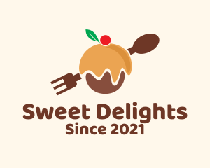 Cupcake Pastry Cutlery  logo design