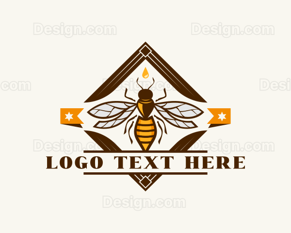 Honeycomb Wasp Bee Logo