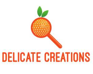 Orange Magnifying Glass logo design