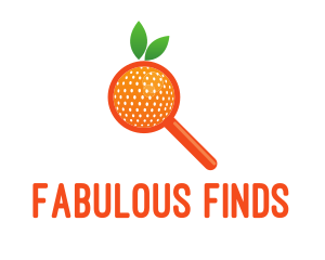 Orange Magnifying Glass logo design