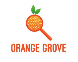 Orange Magnifying Glass logo design