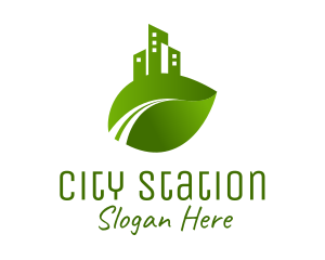 Green City Leaf logo design