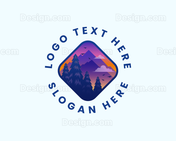 Mountain Outdoor Destination Trekking Logo