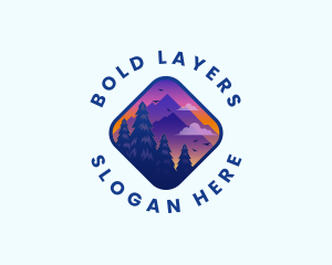 Mountain Outdoor Destination Trekking  logo design