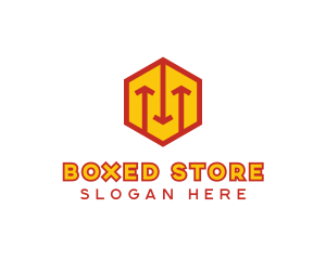 Hexagon Logistics Arrow logo design