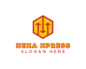 Hexagon Logistics Arrow logo design