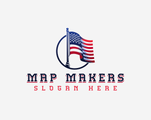 Patriotic American Flag logo design