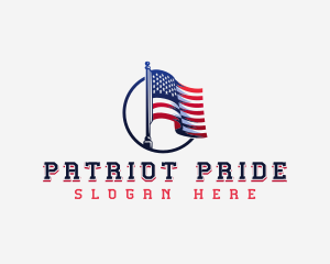 Patriotic American Flag logo design