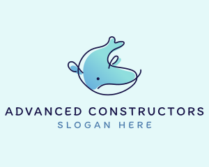 Humpback Whale Doodle logo design