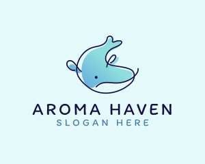 Humpback Whale Doodle logo design