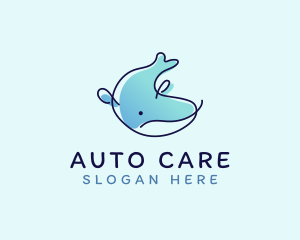 Humpback Whale Doodle logo design