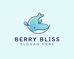 Humpback Whale Doodle logo design