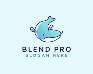 Humpback Whale Doodle logo design