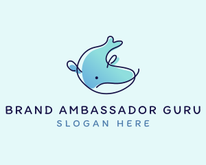 Humpback Whale Doodle logo design