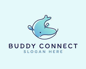 Humpback Whale Doodle logo design