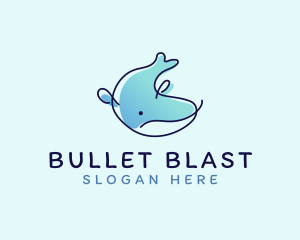 Humpback Whale Doodle logo design