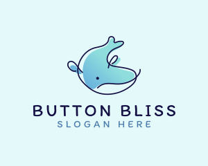 Humpback Whale Doodle logo design