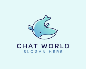 Humpback Whale Doodle logo design