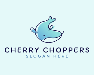 Humpback Whale Doodle logo design