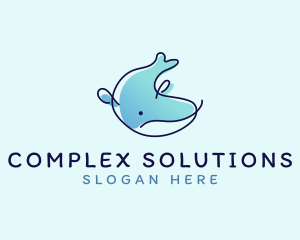 Humpback Whale Doodle logo design