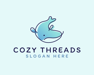 Humpback Whale Doodle logo design