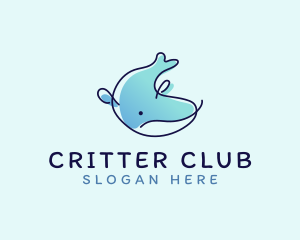 Humpback Whale Doodle logo design