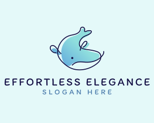 Humpback Whale Doodle logo design