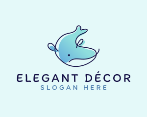 Humpback Whale Doodle logo design