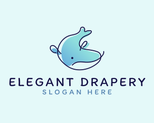 Humpback Whale Doodle logo design