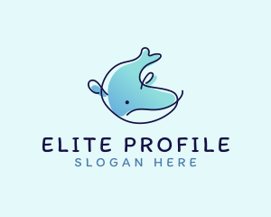 Humpback Whale Doodle logo design