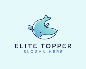 Humpback Whale Doodle logo design