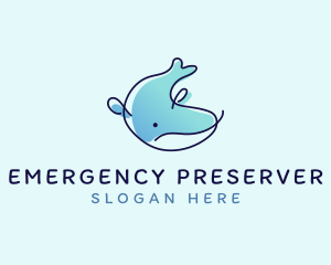 Humpback Whale Doodle logo design