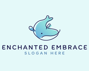 Humpback Whale Doodle logo design