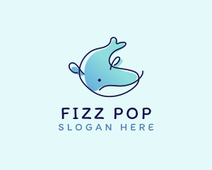 Humpback Whale Doodle logo design