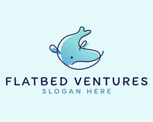 Humpback Whale Doodle logo design