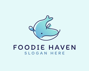 Humpback Whale Doodle logo design