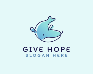 Humpback Whale Doodle logo design