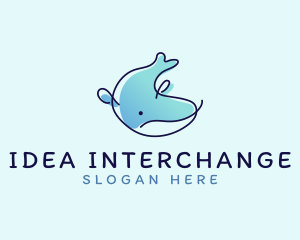 Humpback Whale Doodle logo design