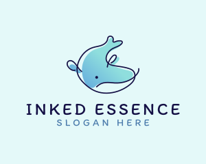 Humpback Whale Doodle logo design