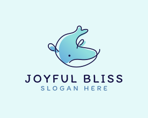 Humpback Whale Doodle logo design