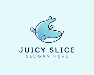 Humpback Whale Doodle logo design