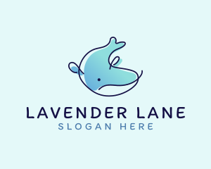 Humpback Whale Doodle logo design