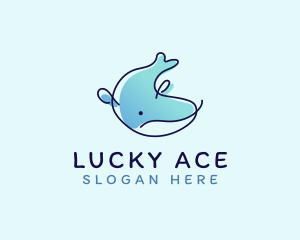 Humpback Whale Doodle logo design